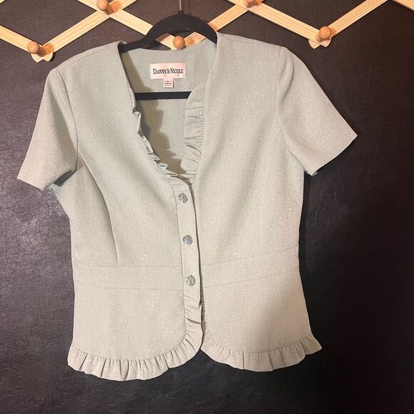 Danny & Nicole Mint Floral Two Piece Skirt Set Size 8 - Picture 2 of 16